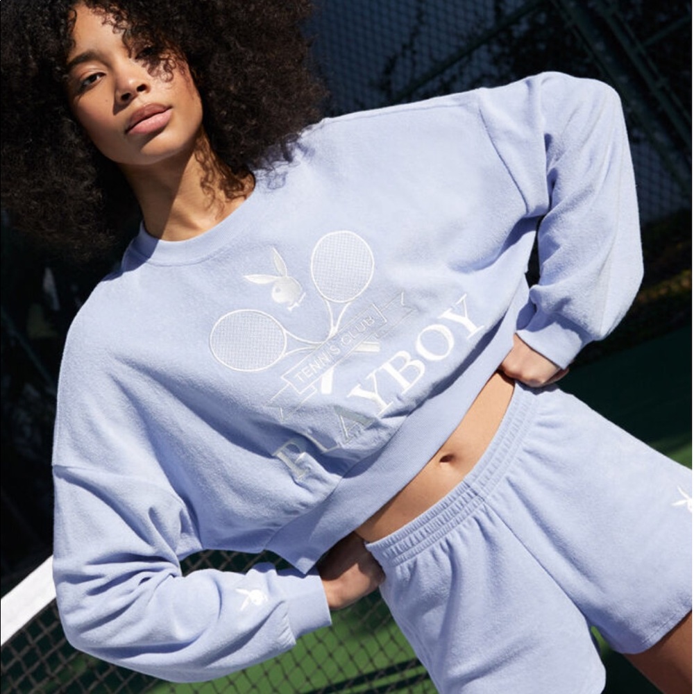 PacSun playboy size M lavender cropped sweatshirt